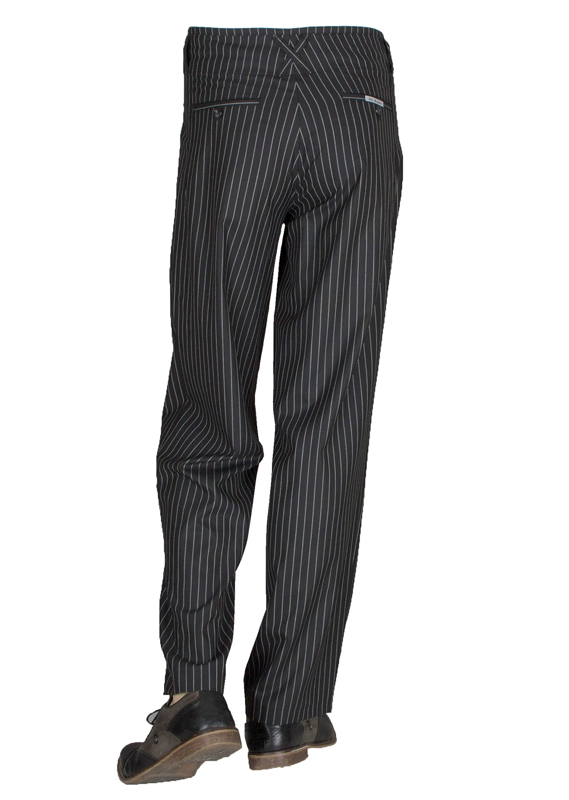 Pantaloni da uomo a righe bianche e nere, stile vintage anni '50, ideali per Boogie, danza e abiti eleganti da sera.