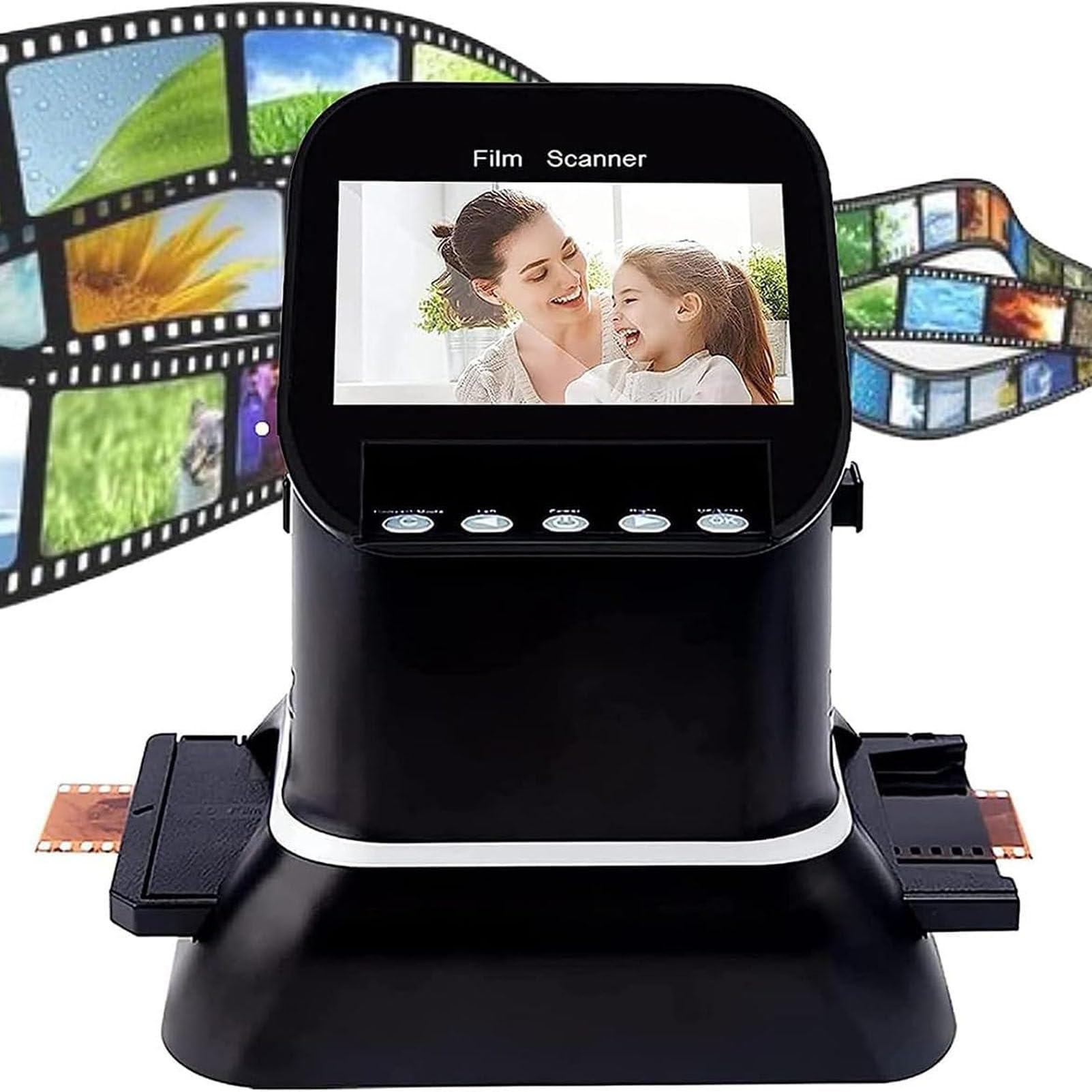 Digital Film Scanner, 120 High Resolution, Supports 5 Specifications of 120 Film, 1080P LCD Screen, Convert 35mm, 135, 126, 127 Negative and Slides to Digital