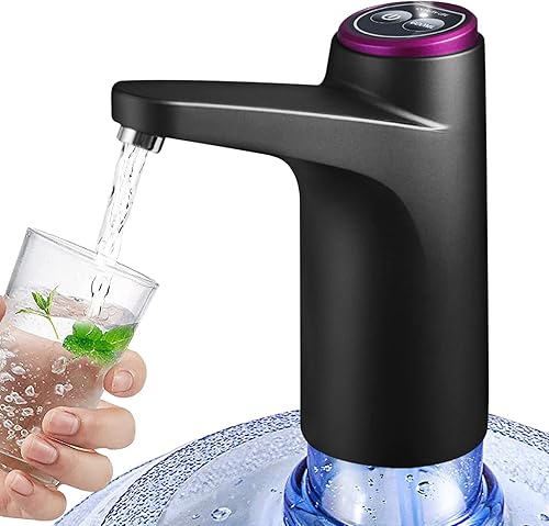 Dispensador de agua para botella de 5 galones, bomba de agua cuantitativa de 20.3 fl oz, luz de potencia de 2 colores, bomba eléctrica portátil de