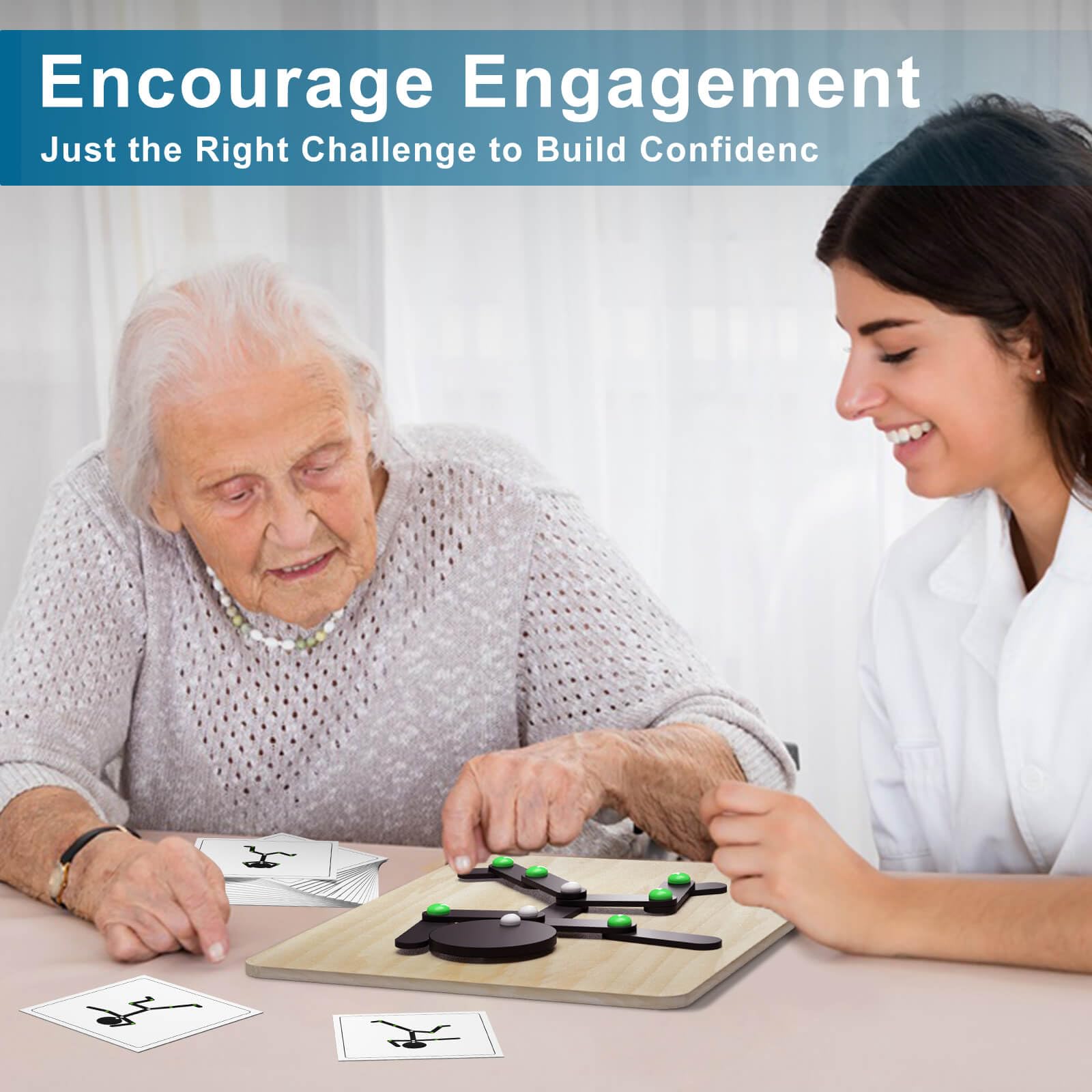 Juego de emparejamiento atractivo para adultos con actividades de demencia
