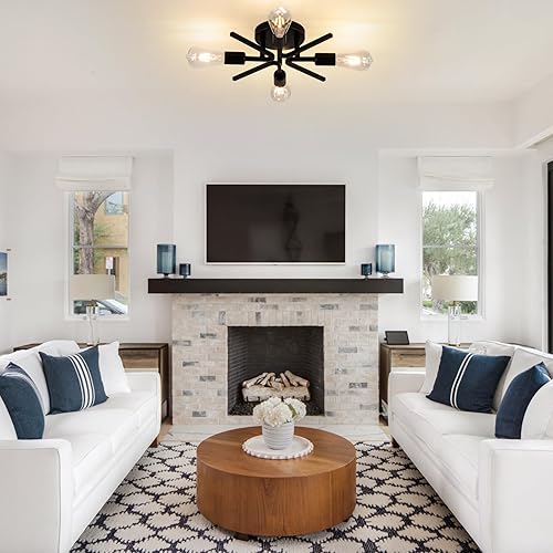 Miniatura 2 de 4 luces de casa de campo Sputnik accesorios de iluminación de techo negro industrial empotrado lámpara de pasillo iluminación de techo Sputnik para