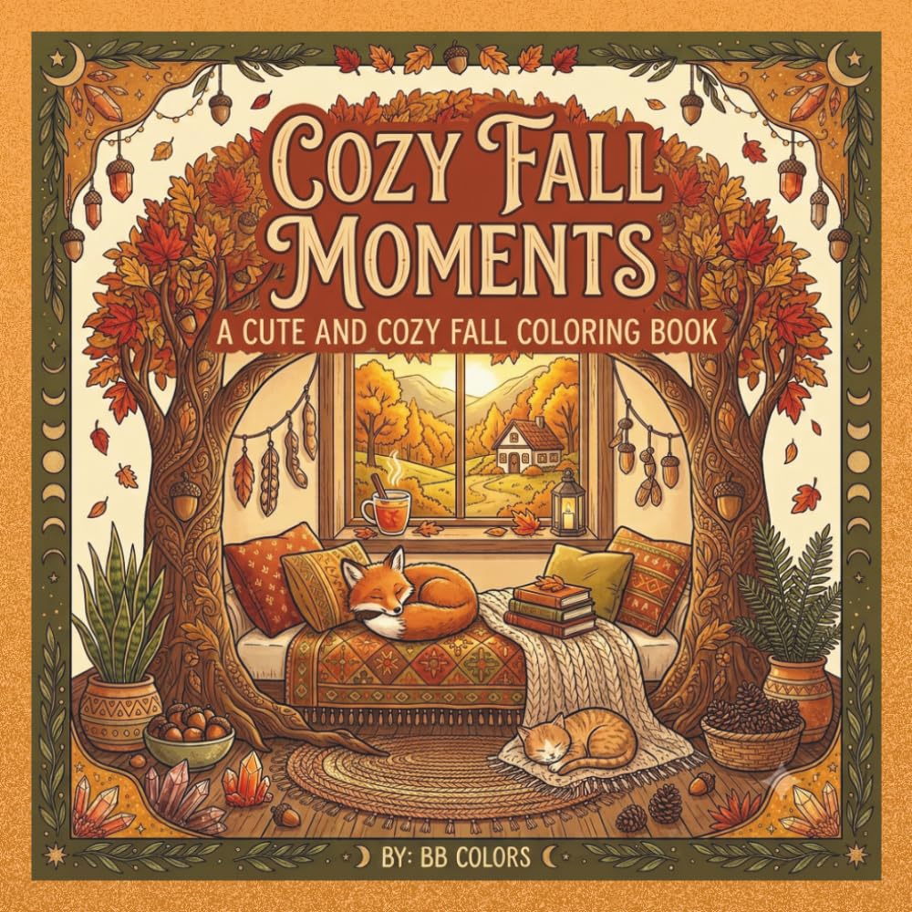 COZY FALL MOMENTS: CUTE AND COZY COLORING BOOK