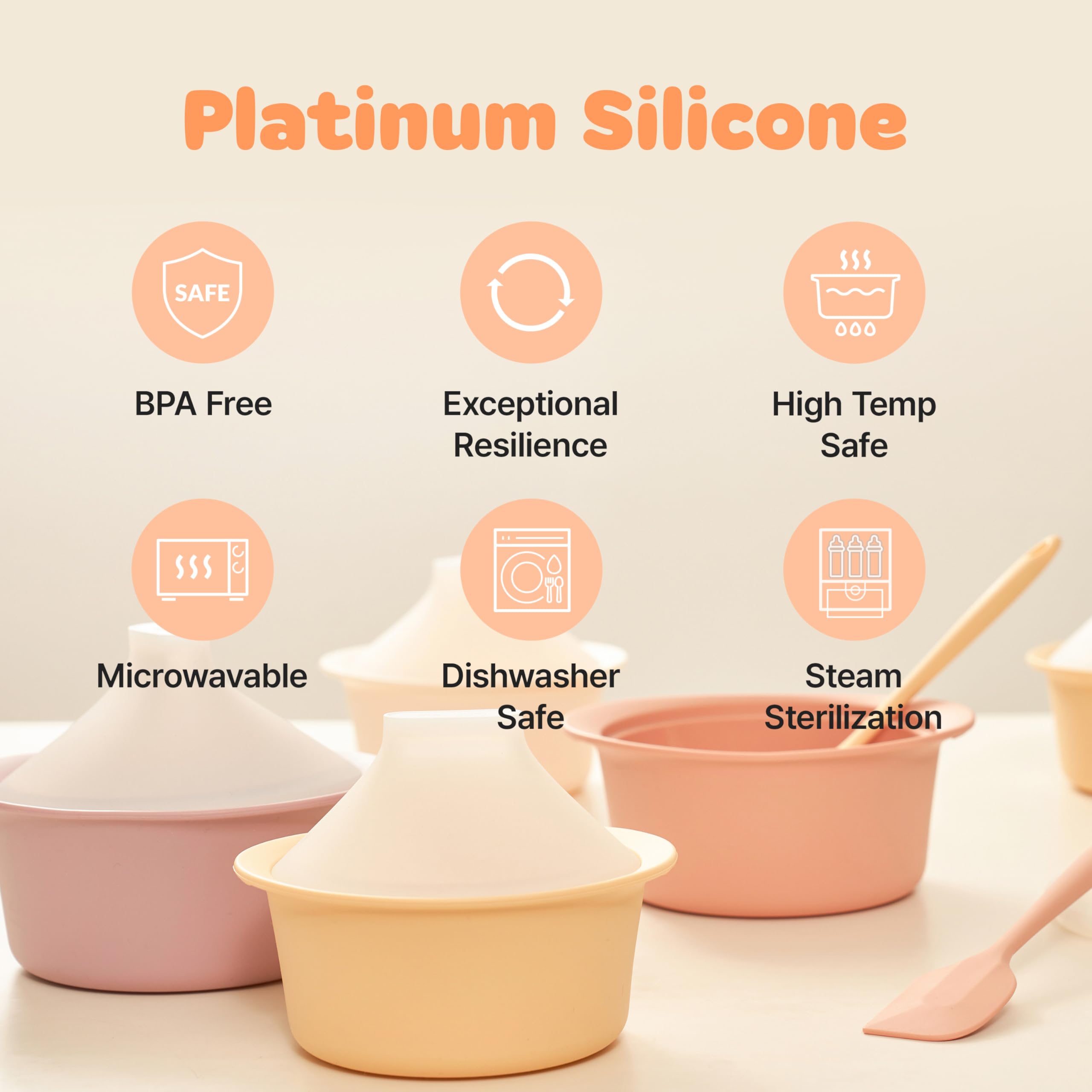 Vaporizador de silicona para microondas, fabricado en Corea, cuenco para preparar alimentos para bebés con tapa, olla de vapor para huevos y verduras, olla de cocina inspirada en Donabe japonés 6