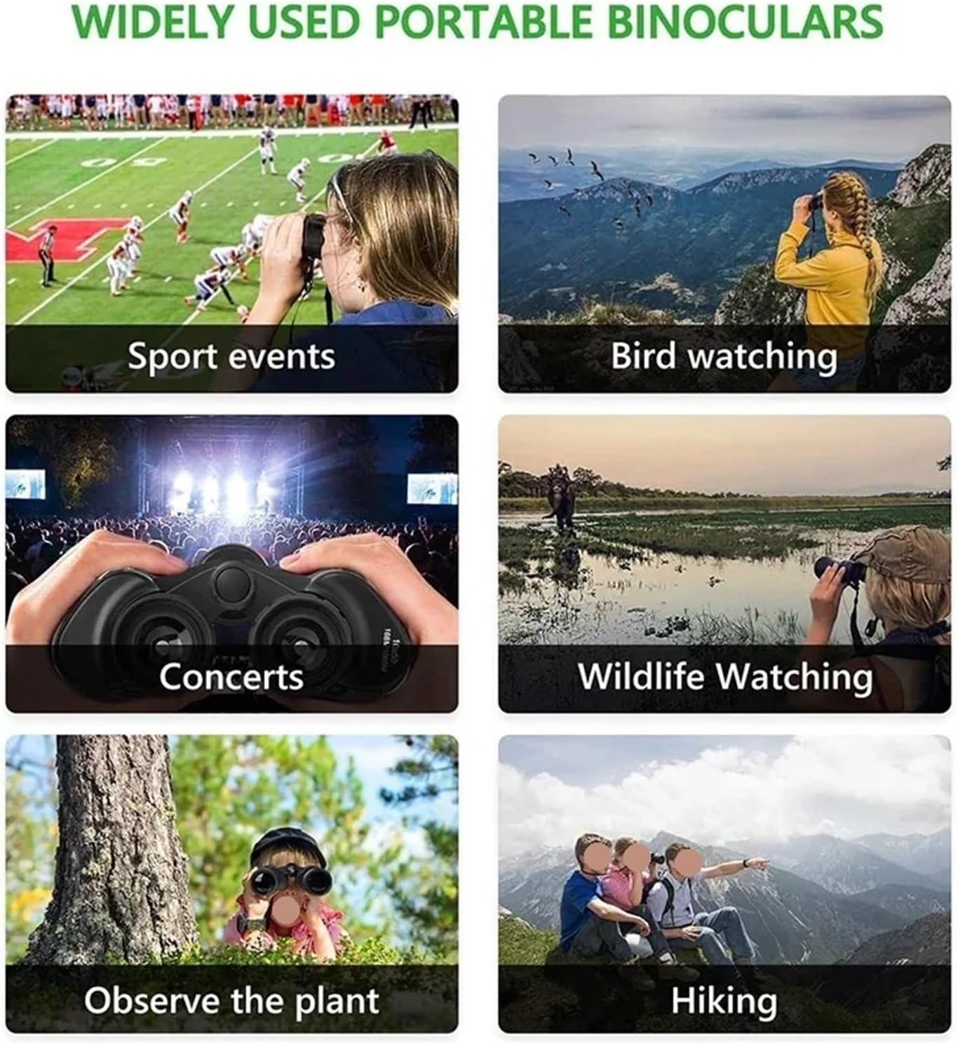 双眼鏡。 強力な望遠鏡 20X50 双眼鏡 低光量 BAK4プリズム 長距離 防水 狩猟 キャンプ用品 バードウォッチング(20x5