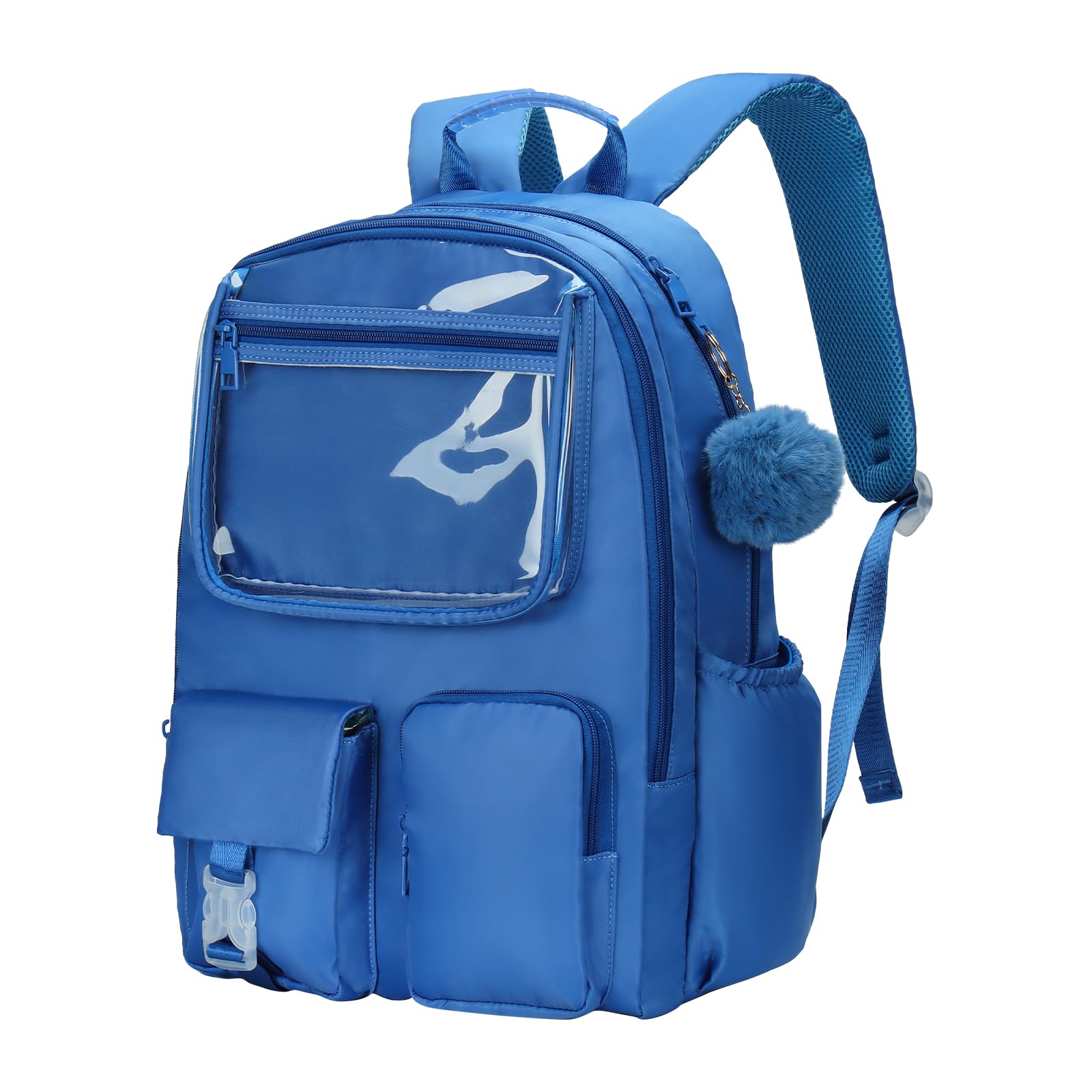 Ocbabe 15.6 Laptop Backpack for Girls Bookbag College Middle High School Bag for Student Blue Plain