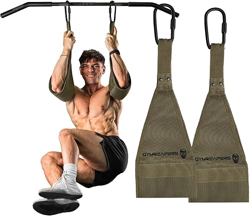 Gymreapers Correas colgantes para abdominales para fuerza central y entrenamiento abdominal, soportes acolchados ajustables para brazos para