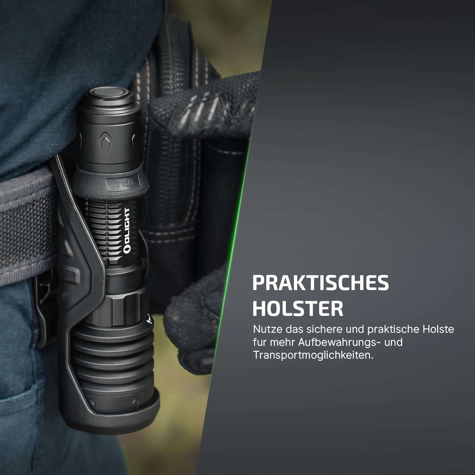 OLIGHT Warrior X 4 Taktische Aufladbar Taschenlampe 2600 Lumen 630 m | USB-C Aufladung, Holster, IPX8 Wasserdicht, Outdoor, Camping, Jagd