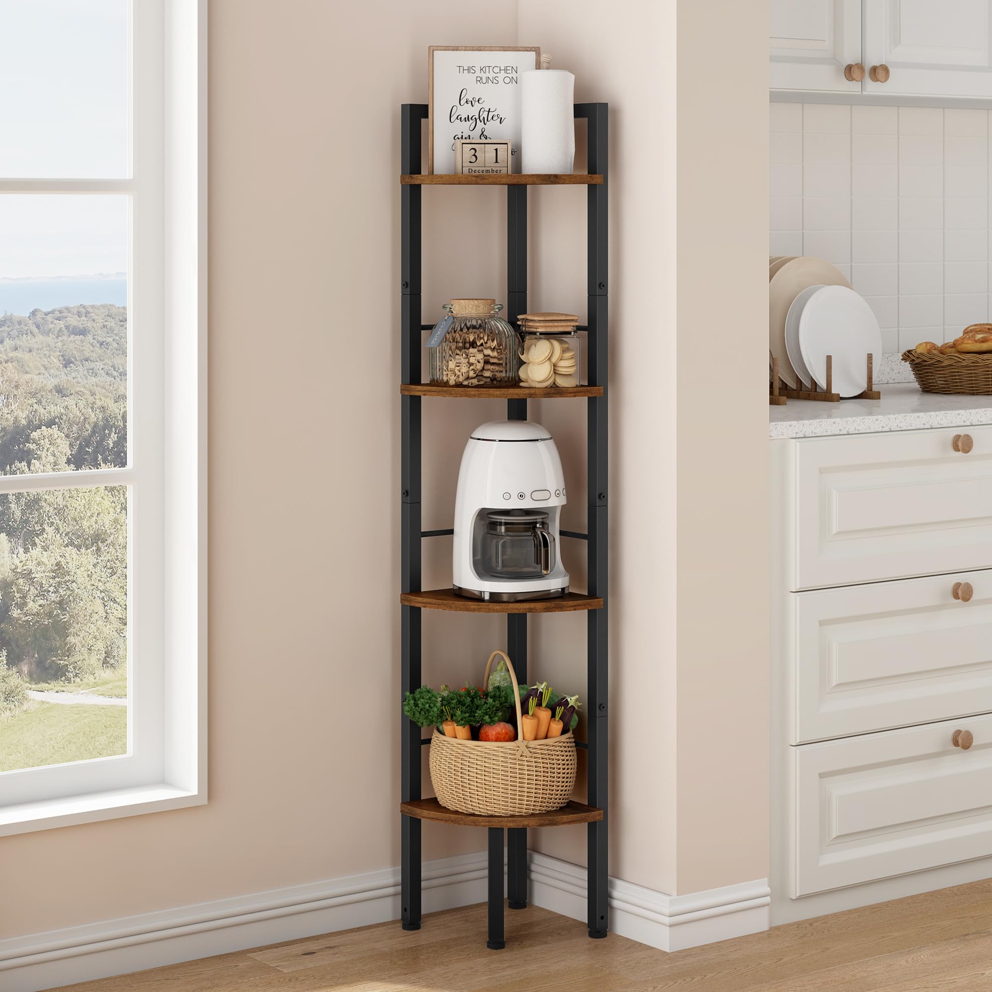 Tajsoon Tall Corner Book Shelf