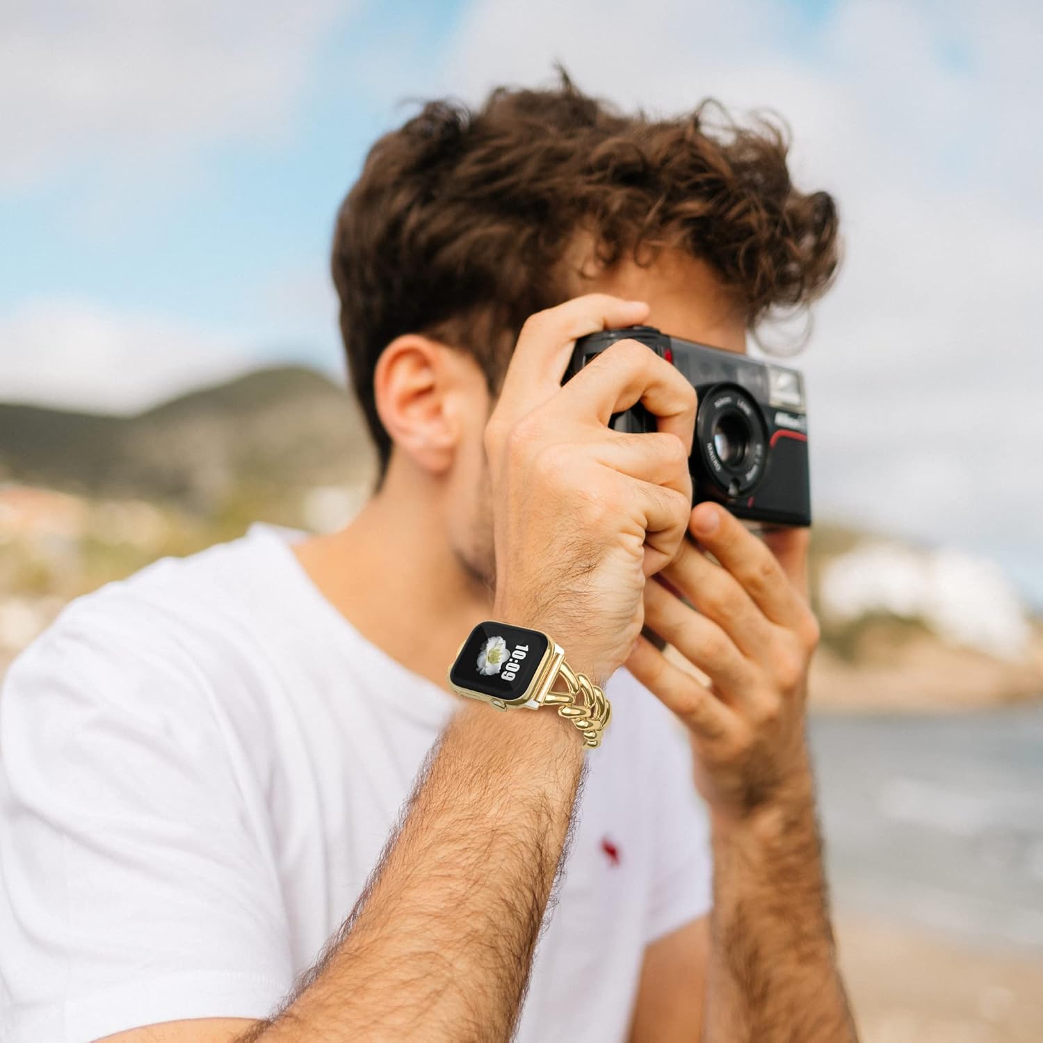 Slim Band Compatible with Apple Watch 41/40/38/44/45/46/49/42mm SE Series 11 10 9 8 7 6 5 4 3 2 1 Ultra, Women Adjustable Replacement Bracelet, Jewelry Metal Strap - Image 7