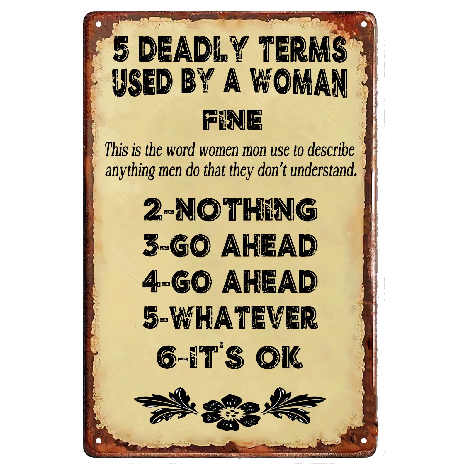 Humorous Women Daily Slang Vintage Metal Sign Interesting Life Quote Rustic Wall Art Decor for Home Bar Pub Club 12x8 Inch