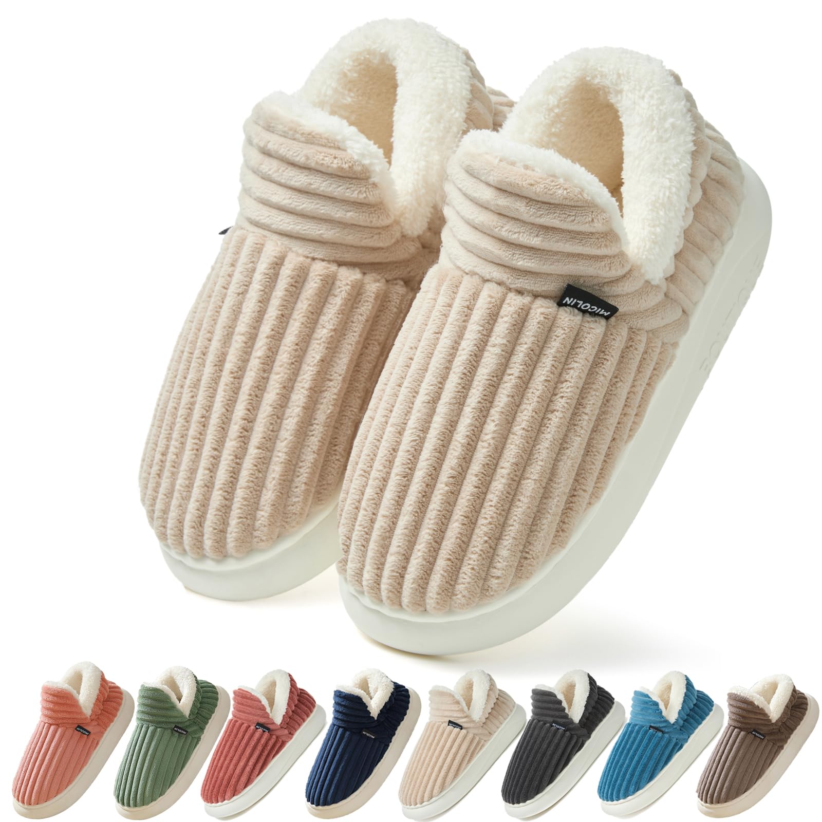 Coswind Pantofole Donna Uomo Invernali Ciabatte Calde Chiuse Peluche with Memory Foam Pelose Eleganti Comode Morbide Antiscivolo