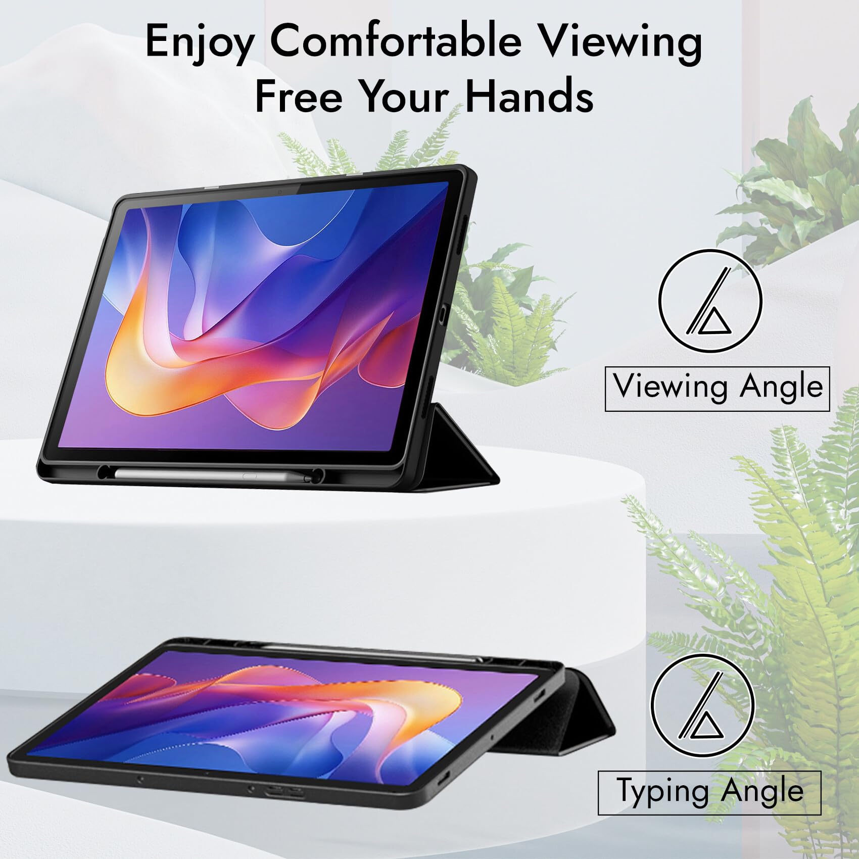 Robustrion Cover for Redmi Pad 2 11 inch Cover Case with [Pencil Holder], Trifold Flip Stand Cover Case for Redmi Pad 2 Cover 11 inch Tablet [Auto Sleep/Wake Support] - Black — Amazon image 8