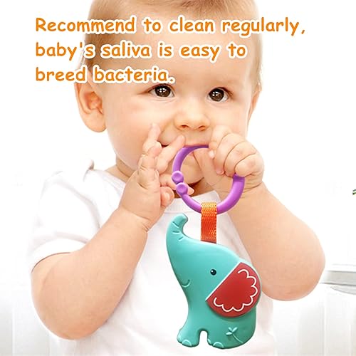 Miniatura 5 de Juguetes para bebés de 0, 3, 6, 9 y 12 meses, juguetes de sonajero colgantes de animales de dibujos animados, sonajeros para bebés, cuna, asiento de
