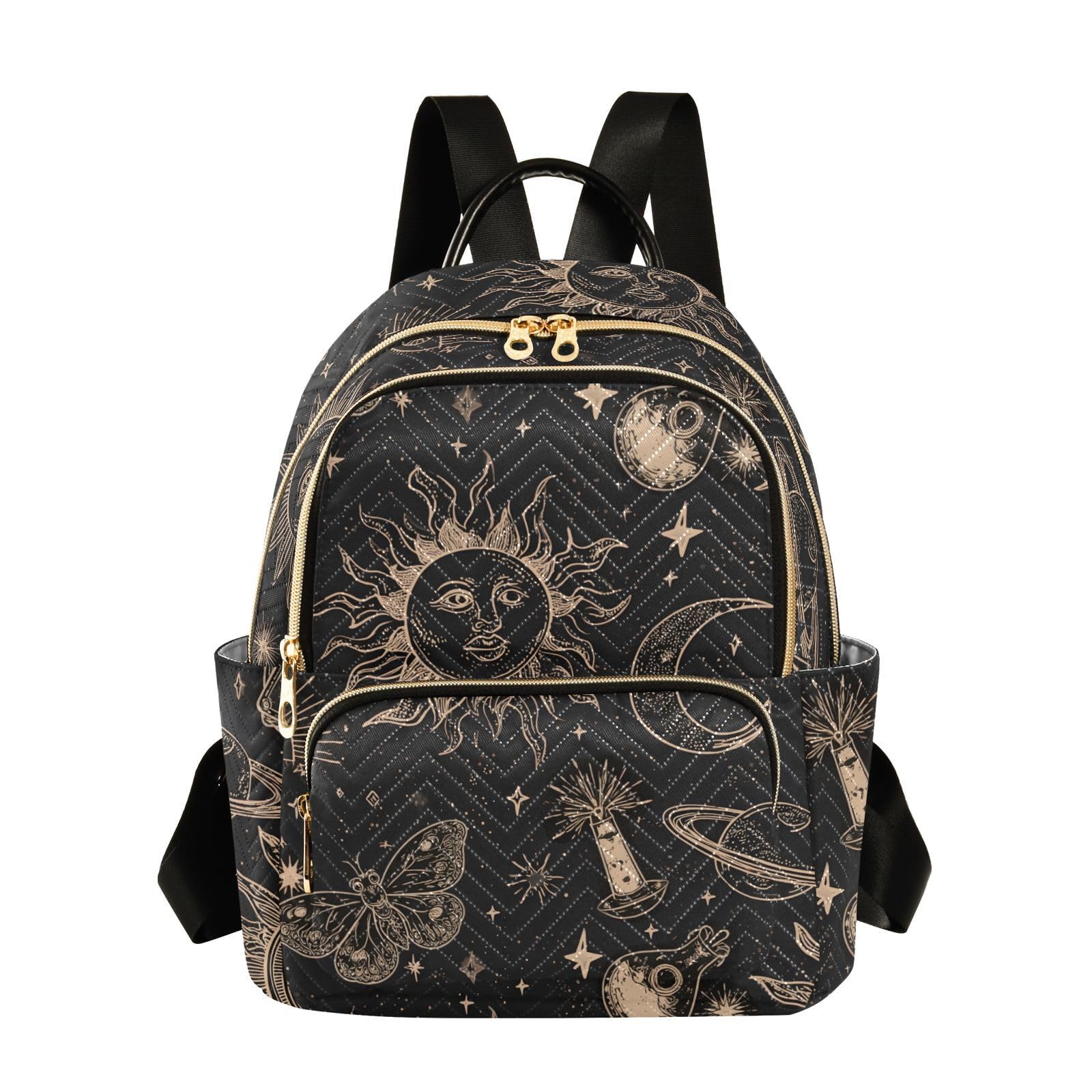 ALAZA Sun Moon Stars Witchy Mini Backpack Purse for Women Travel Bag Fashion Daypack Back Pack Shoulder Bag