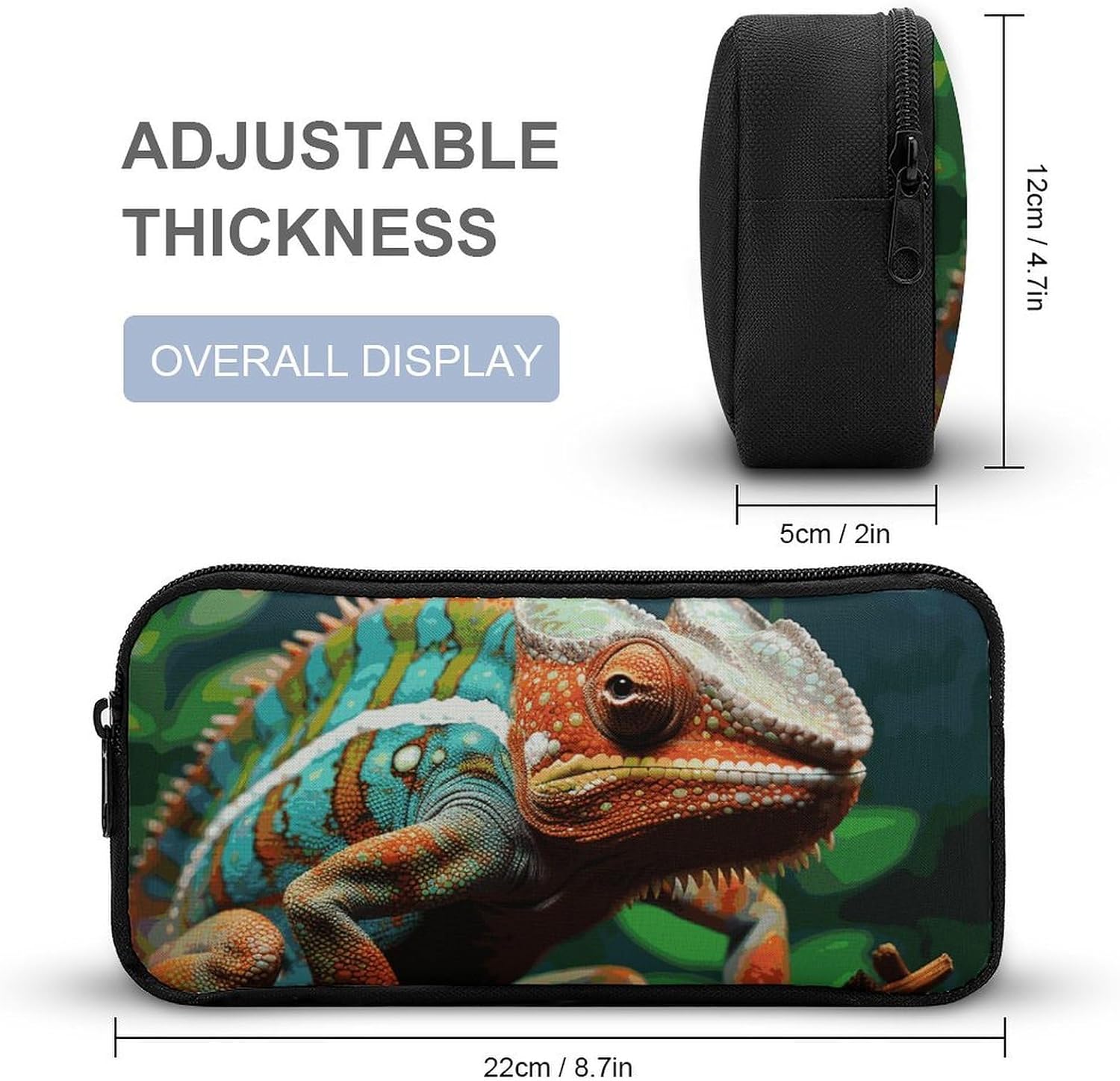 Cute Chameleon Pencil Case Large Capacity Pencil Pouch image 2