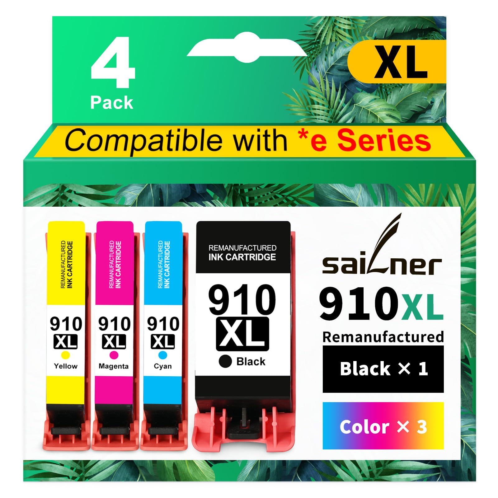 910XL Ink Cartridges Replacement for HP Ink 910 XL 910xl Compatible with HP OfficeJet Pro 8025 8030 8035 8020 8028 OfficeJet 8010 8015 8018 8022 Printer 910 (4 Pack)