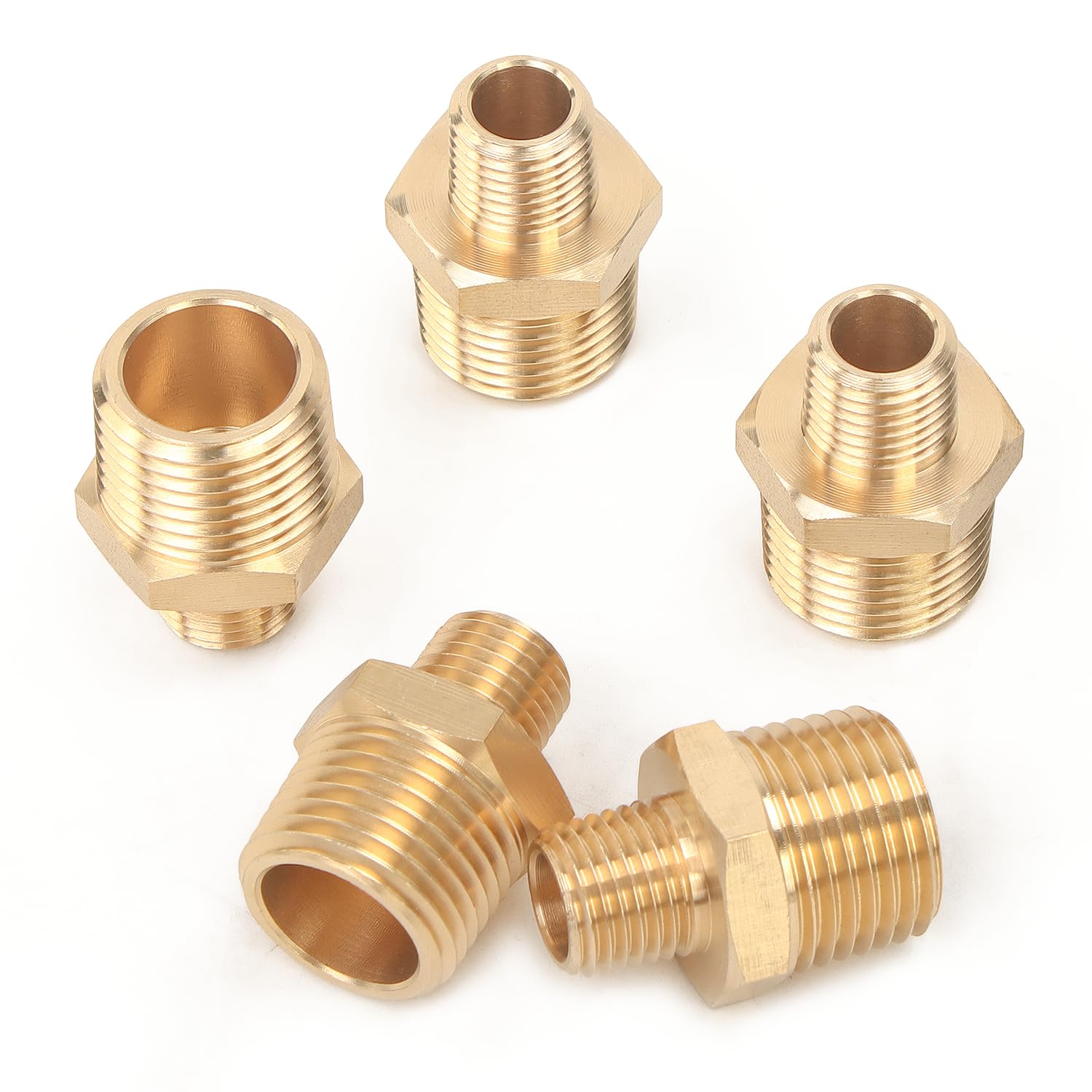 Raccord tuyau laiton 1/2 x 1/4 male NPT LTWFITTING anti fuite hex nipple