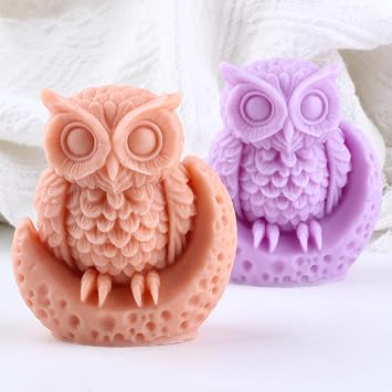 Animal Owl Candle Molds Owl Resin Casting Silicone Mold for Candles Making Aromatherapy Candles Wax Polymer Clay Home Decoration