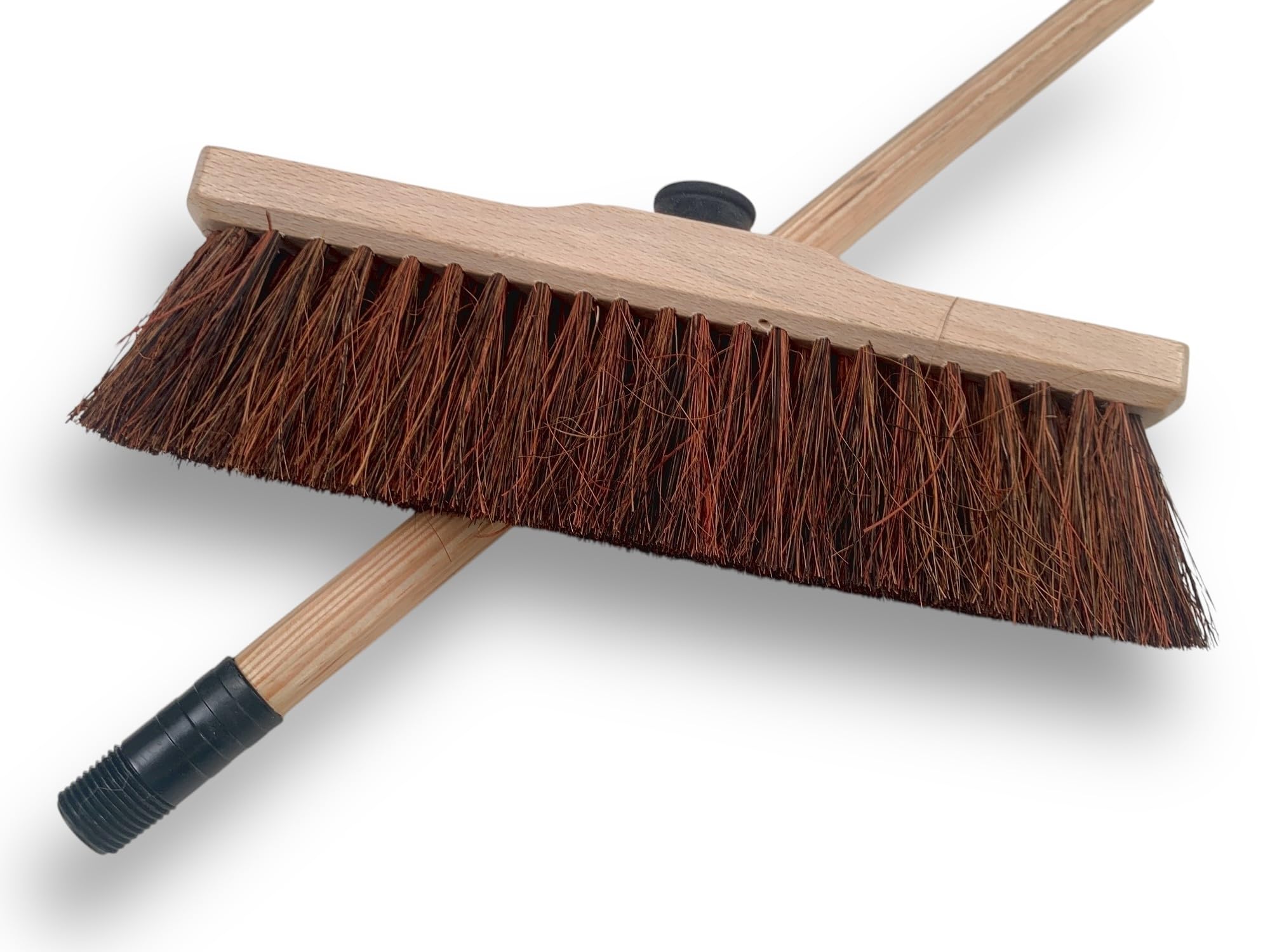 Kibros Scopa da cortile fibra bassine e arenga manico in legno 1,40 m | Miscela di fibre arenga, legno verniciato, boccola Ø 28 mm, alta qualità, per spazzare cortili ed esterni.
