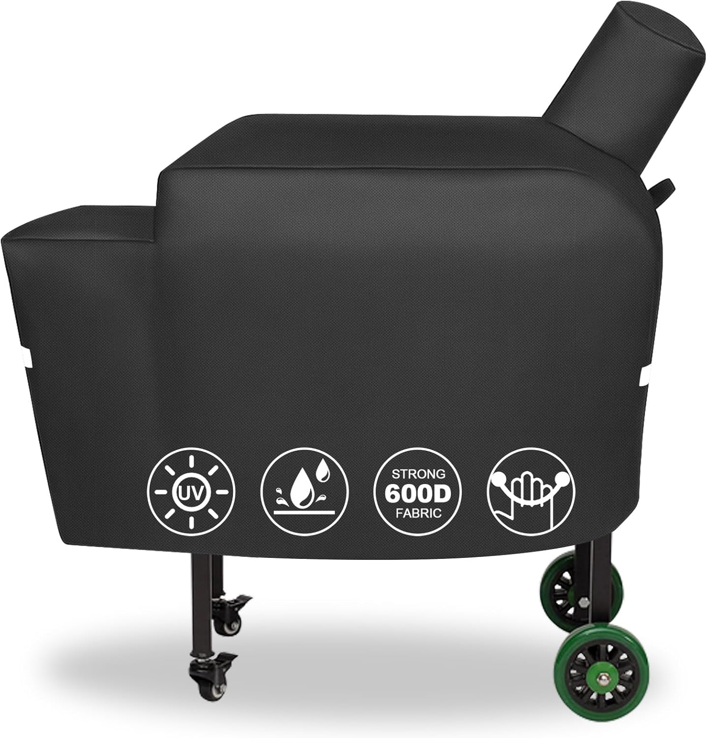 QuliMetal DB Grill Cover for Green Mountain Grill Daniel Boone Choice, 600D Anti-UV & Waterproof, Heavy Duty Patio BBQ Grill Cover, 53.5 x 19.7 x 25 Inches Gmg Daniel Boone Black - Image 1 of 7