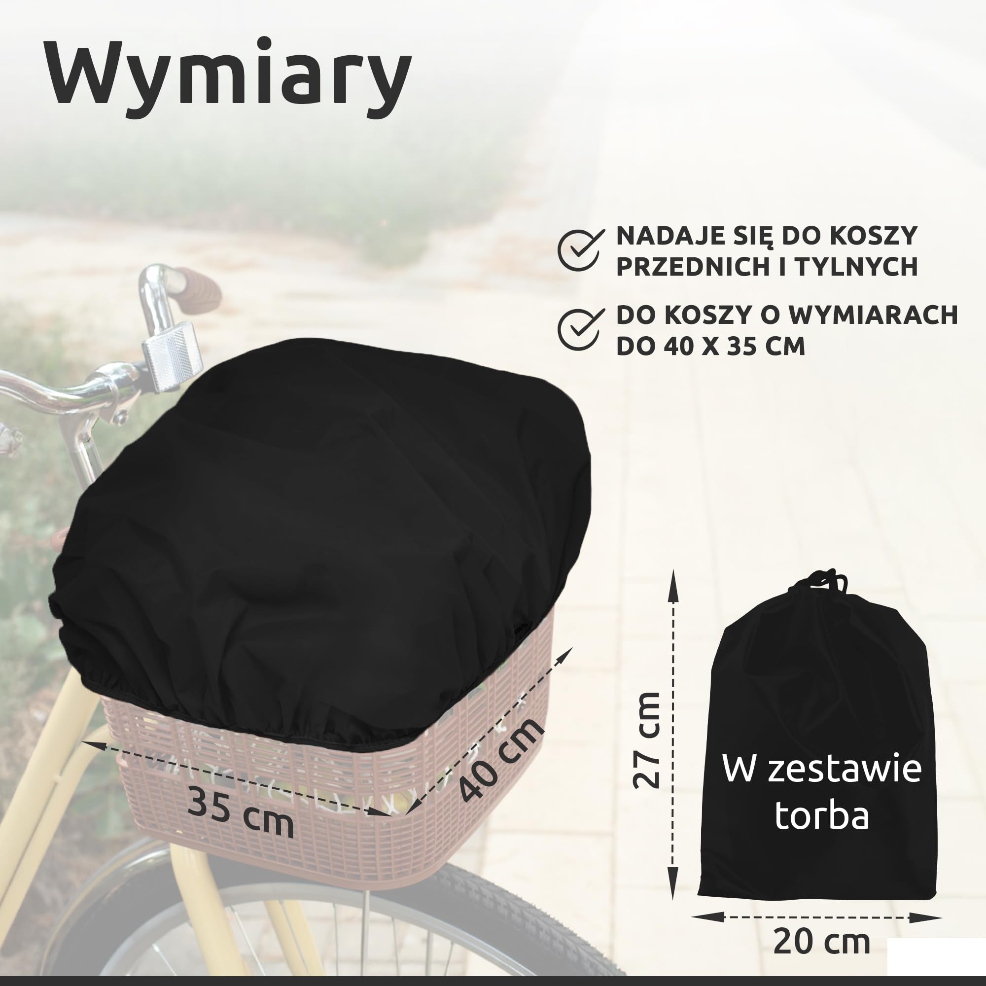 ECENCE x Pokrowiec przeciwdeszczowy na kosz rowerowy Pokrowiec przeciwdeszczowy na kosz rowerowy powłoka kosz rowerowy wodoodporna pokrowiec przeciwdeszczowy kosze rowerowe