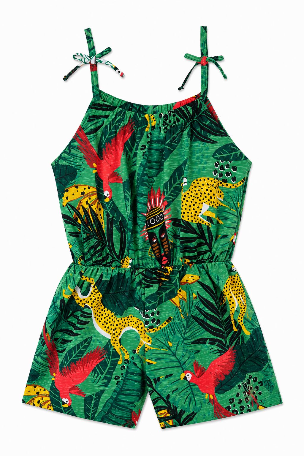 Generico Mayoral Mono Corto Niña Verano Estampado Tropical - Jumpsuit Ligero con Tirantes Ajustables - Mono Elegante Primavera Verano
