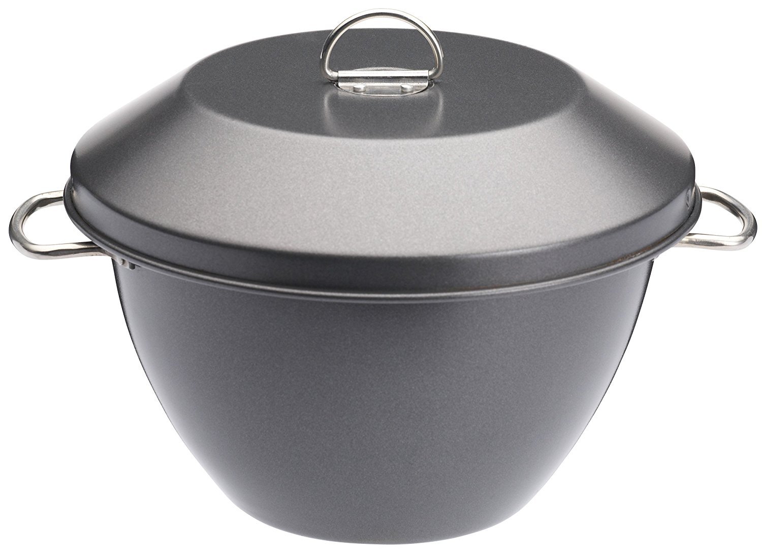 MasterClass Non-Stick 2L Pudding Steamer with Locking Lid and Side Handles, Carbon Steel Bakeware for Traditional Steamed Desserts and Suet Puddings, PFAS-Free Bakeware