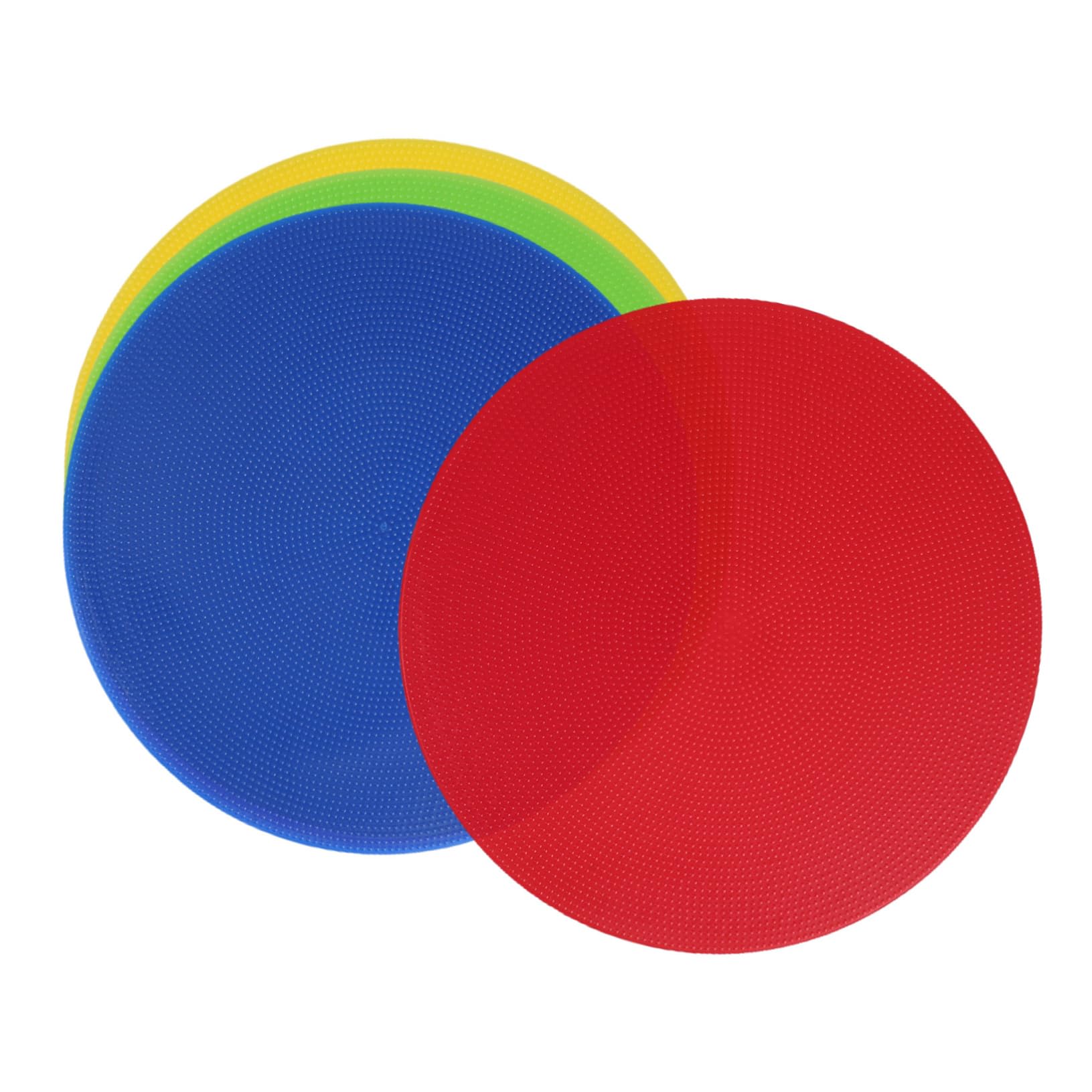 KOMBIUDA Tennis Soccer Training 4pc Flat Disc Markers Portable Floor Markers Plastic Floor Markers for Sports Court Boundary