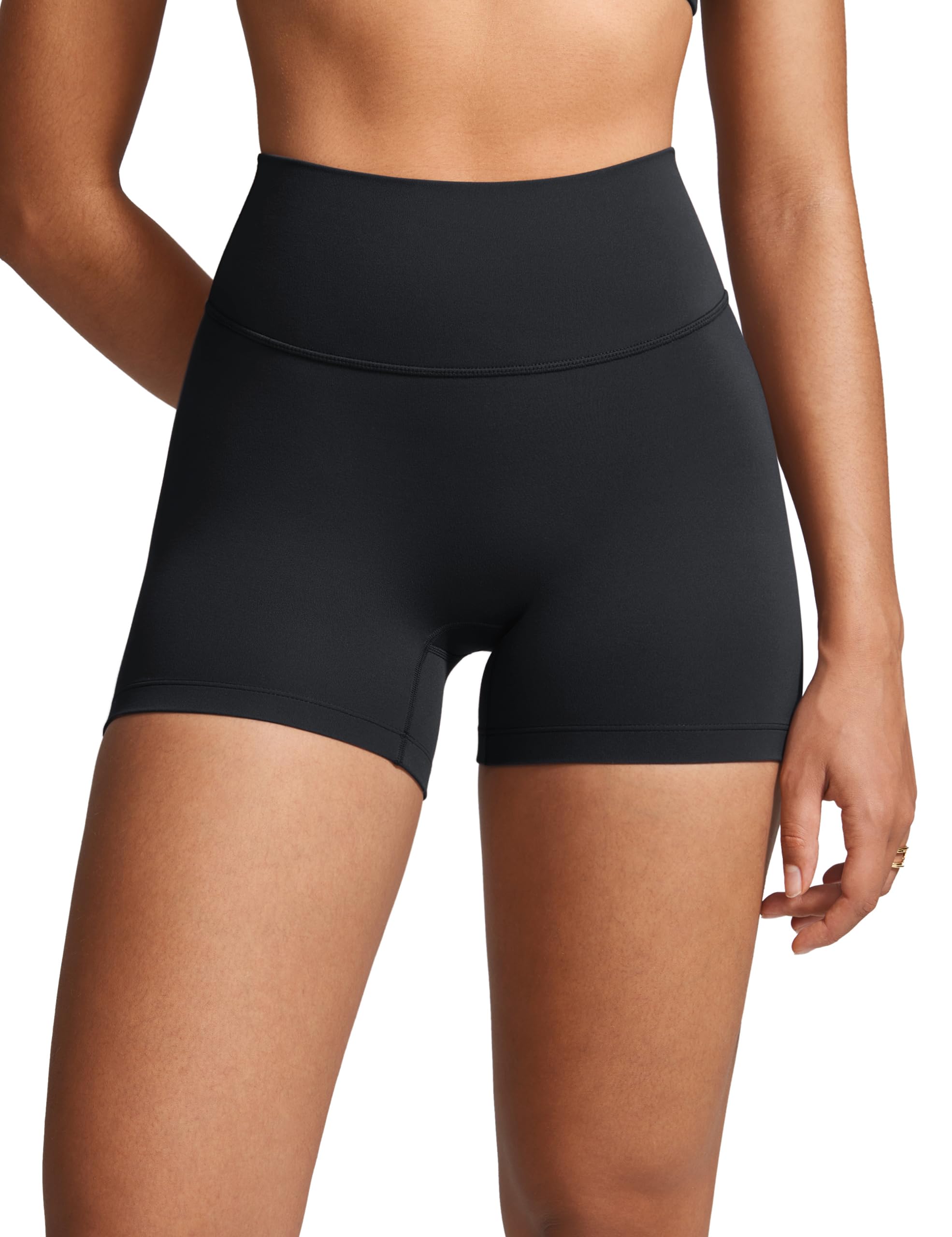 INGIA Womens High Waist No Front Seam Biker Shorts