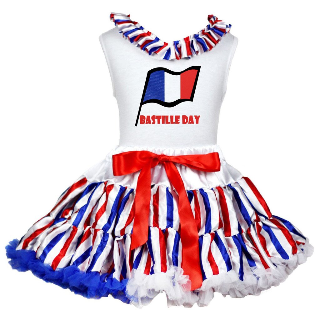 Falda para camisa de rayas RWB infantil de algodón para niños de 1 a 8 años 2
