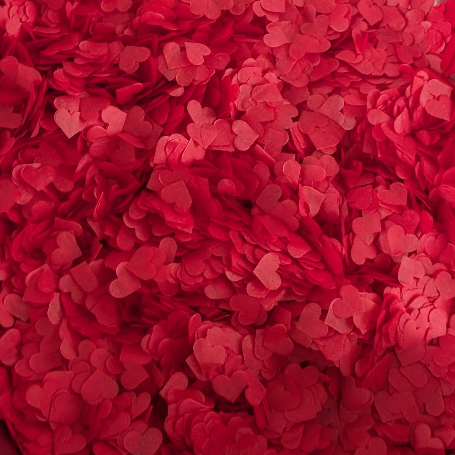 Biodegradable Heart Wedding Confetti | Eco-Friendly Tissue Paper Hearts | Many Colours (Red, Small (50g) 15 Handfuls)