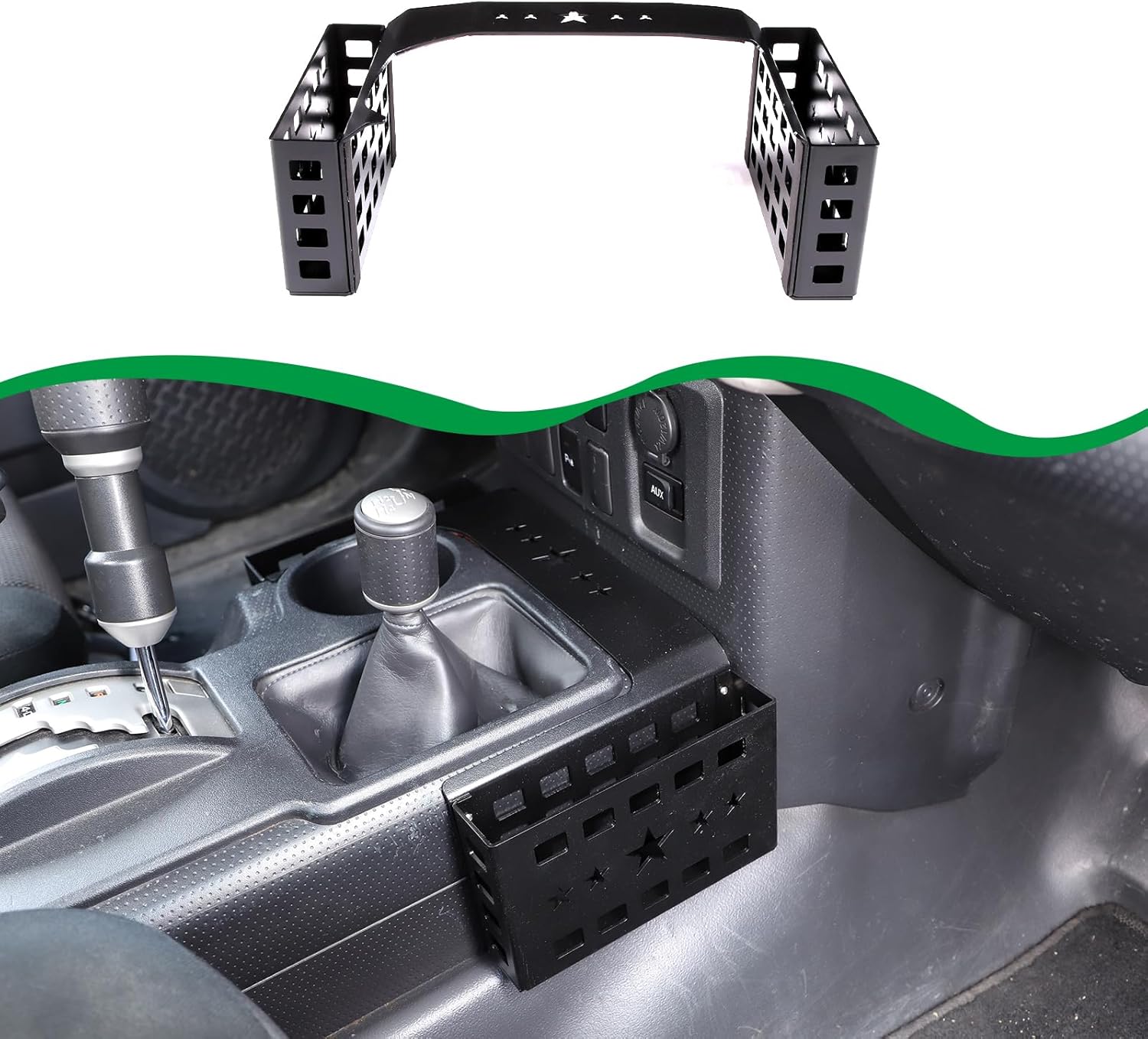 HAPPYHORSE for Toyo-ta FJ Cruiser 2007-2021 car Central Control Gear Panel on Both Sides of The Aluminum Alloy Storage Basket Accessories