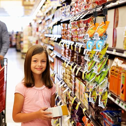 Miniatura 4 de Exhibiciones de clip de metal para venta al por menor, soportes para papas fritas, tiras de exhibición de mercancías con 28 clips y encabezado de