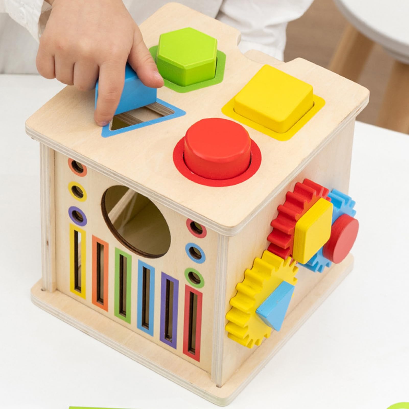 Cubo Di Attività Per Bambini 8 In 1 Educativo In Legno | Giocattolo a Forma di Cubo per Per Feste Asilo Scuola Casa Compleanno Ragazze Ragazzi Bambini 1-6 Anni
