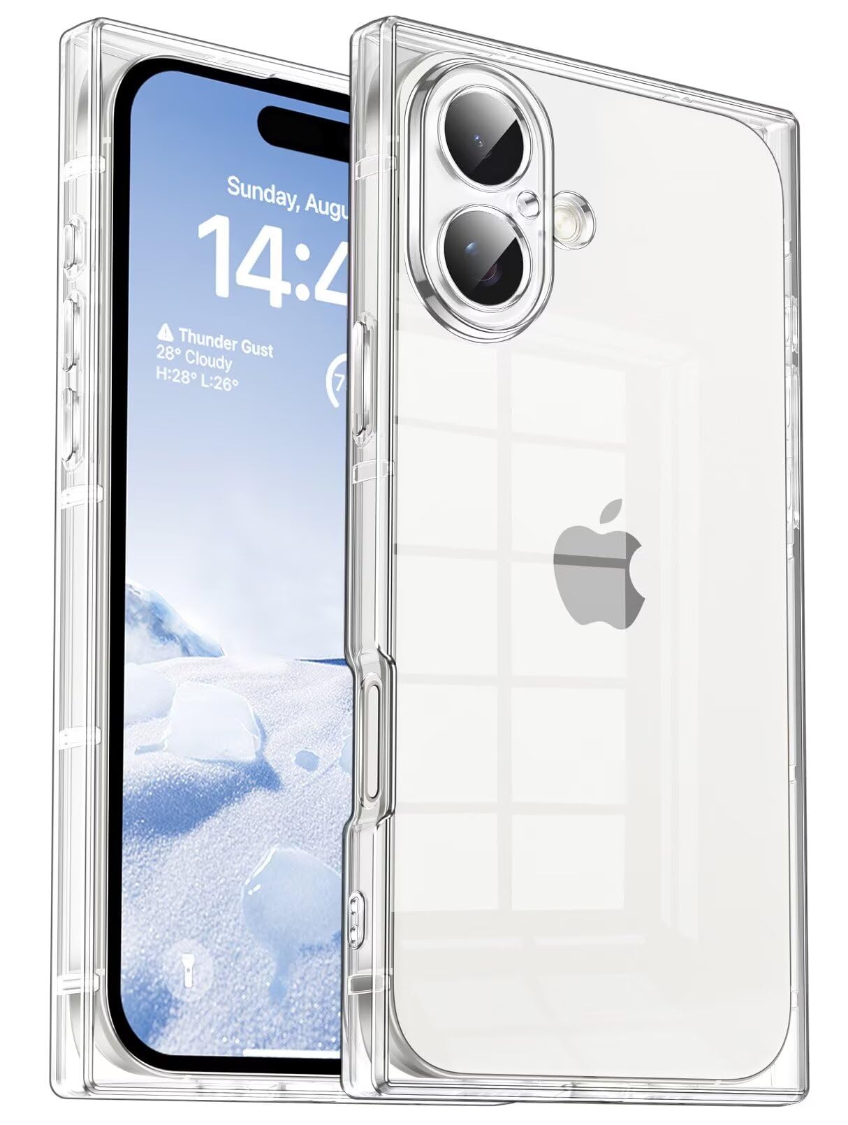 Tzomsze Case Compatible with iPhone 16 Plus Clear Case,Camera Protection,Reinforced Corners TPU Slim Shockproof Case Cover for Women Girls 6.7