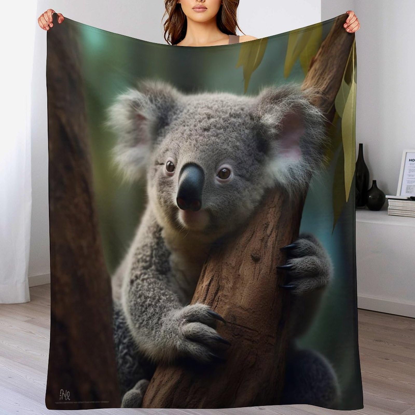 Couverture koala en flannel 180x200 pour des soirées canapé cocooning au chaud