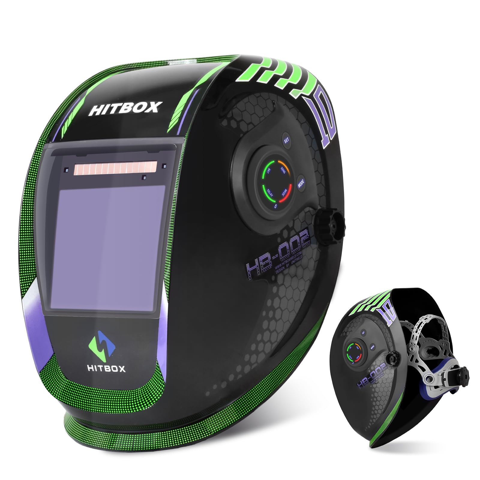 HITBOX True Color Solar Powered Auto Darkening Welding