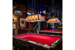Wellmet Tiffany Style Pool Table Lamp, Vintage 3-Light Billiard Light for 7' Table