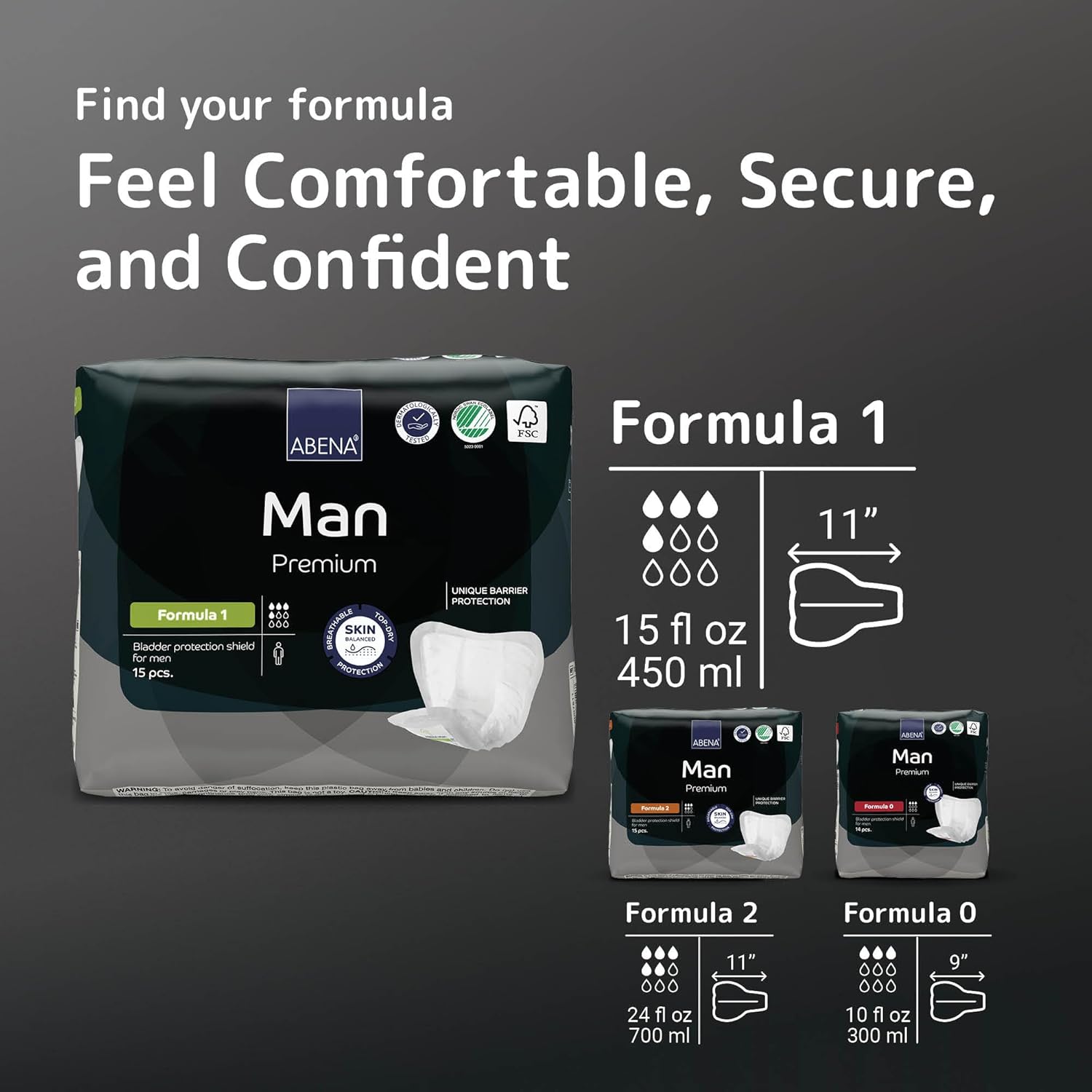 Abena Man Premium Incontinence Guards, (Sizes 0 to 2) Formula 1, 180 Count - Image 9