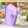 Batidora de mano BAIGELONG. Batidora eléctrica de cocina ajustable de 7 velocidades. Con 5 accesorios de acero inoxidable: 2 ganchos, 2 batidores planos, 1 batidor. Incluye 1 caja de almacenamiento. Perfecta para panaderos y principiantes. Púrpura 5