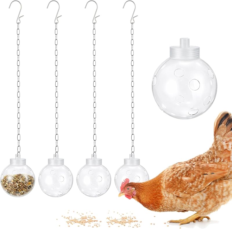 Brinquedo Dispensador de Petiscos para Galinhas com Corrente Acellegic, 2 Unidades