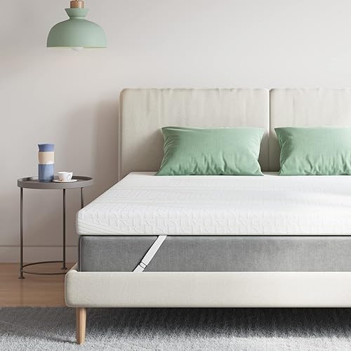 Novilla Cubrecolchón de espuma California King, cubrecolchón de firmeza media California King, cubrecolchón de espuma viscoelástica de 4 pulgadas