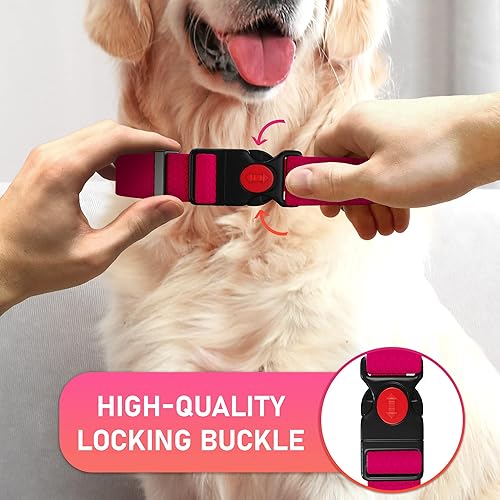Miniatura 4 de Collar ajustable para perro con hebilla de bloqueo de seguridad, fabricado en Estados Unidos, collar de perro resistente al agua con panal para