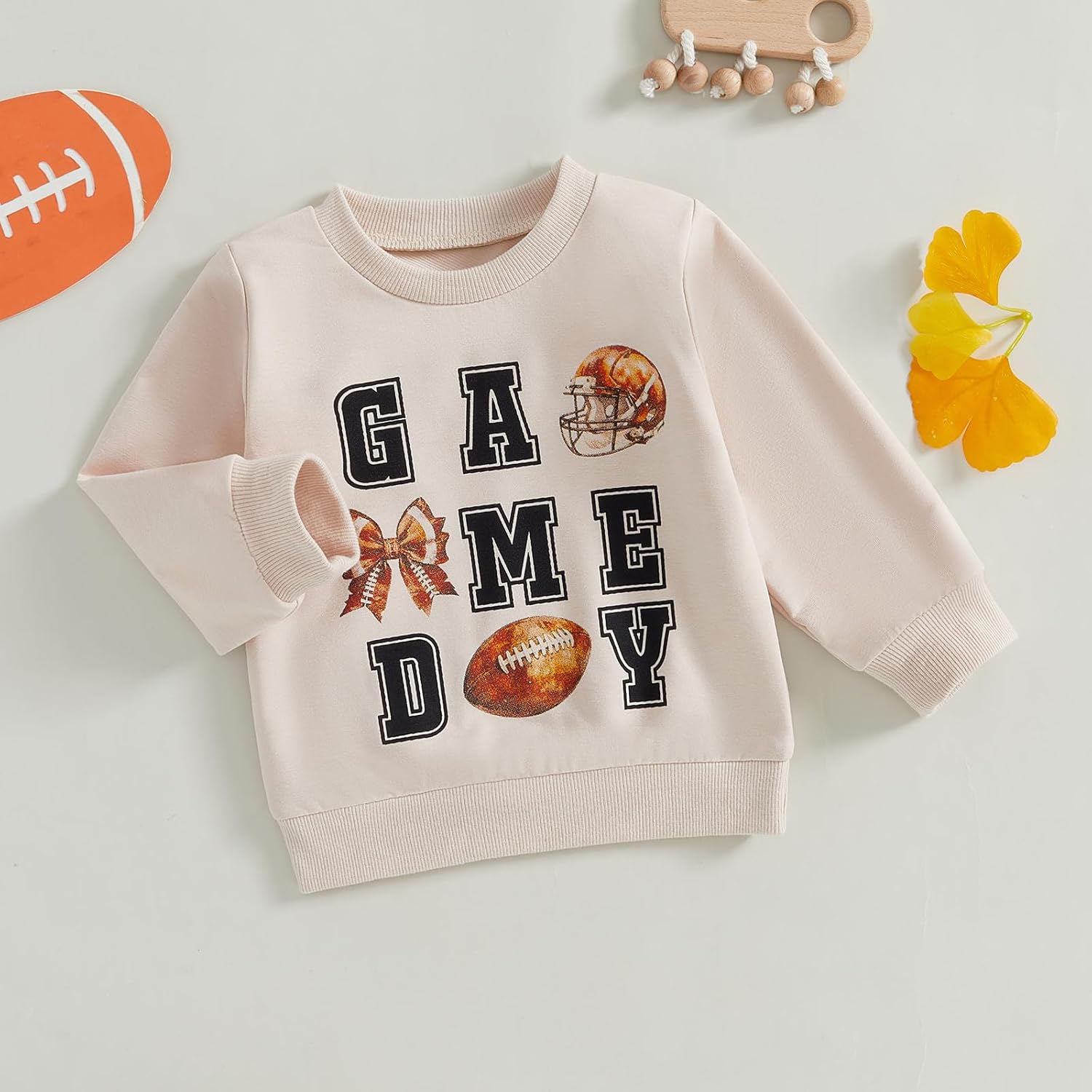 KMBANGI Kids Toddler Boys Girls Football Outfit Game Day Print Long Sleeve Sweatshirt Pullover Shirt Fall Winter Clothes - Image 3