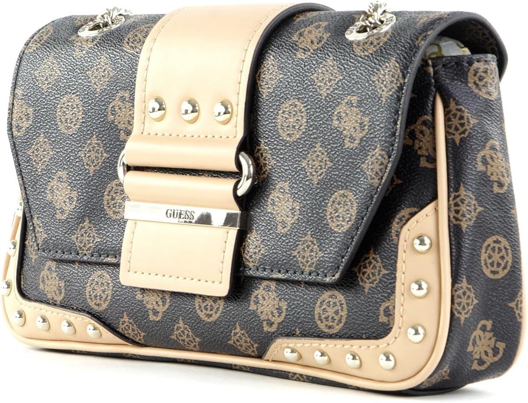 GUESS Women's Greta Convertible Crossbody Should Bag Handbag - Mocha Multi