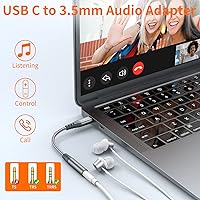 Vista 2 de JXMOX - Adaptador de audio USB tipo C a conector de auriculares hembra de 3.5 mm, cable USB C a auxiliar compatible con iPhone 17 Air 16 15 Pro Max