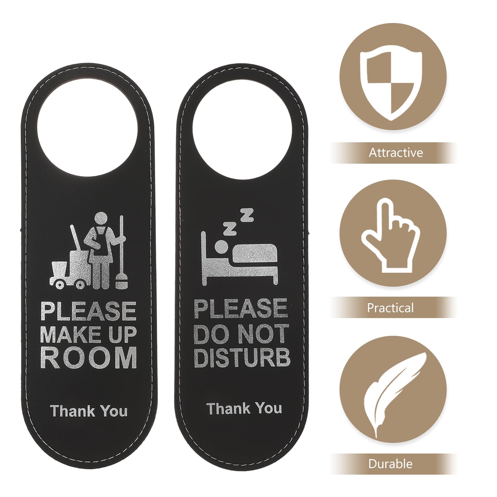 NUOBESTY 8 Pezzi Non Disturbare Cartello, Cartello in Pelle PU Segni del Gancio della Porta Do Not Disturb Hotel, Cartelli per Appendere a Doppia Faccia per Hotel, Ufficio, Bagno, Sala Conferenze