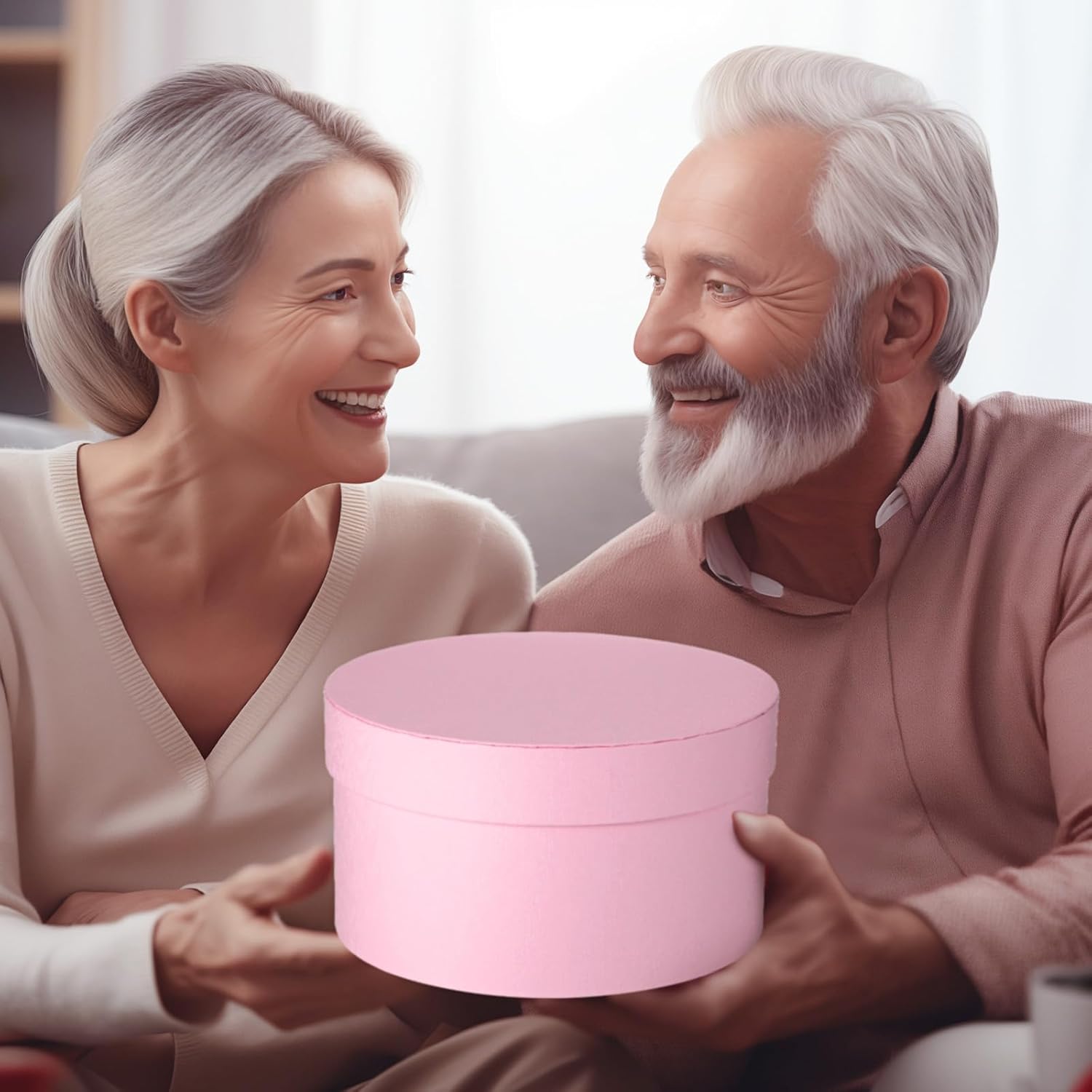 Nuenen Gift Boxes with Lids Floral Foam Set Round Boxes Flower Arrangements Supplies Round Floral Foam for Flowers for Mother's Day Bridesmaid Wedding(Pink) - Image 7