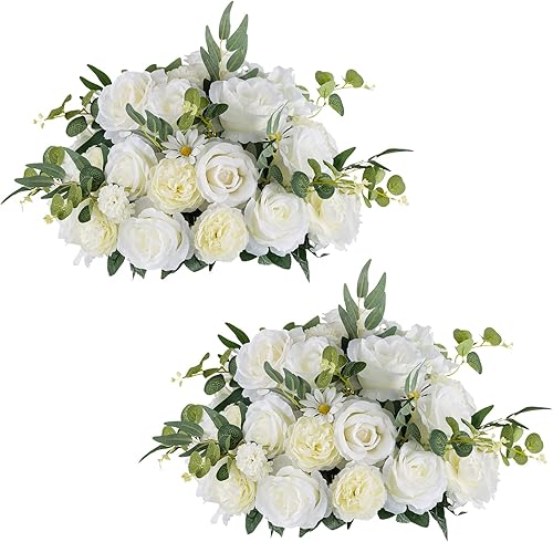 Miniatura 8 de NUPTIO Bolas de flores para centros de mesa de boda, 6 piezas de 13.8 pulgadas de diámetro, arreglo de bolas de flores falsas, centros de mesa de