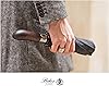 balios umbrella with real wooden handle optional automatic open and close storm-resistant and wind-proof folding umbrella for men and women black (designed in britain). black auto with real wood handle